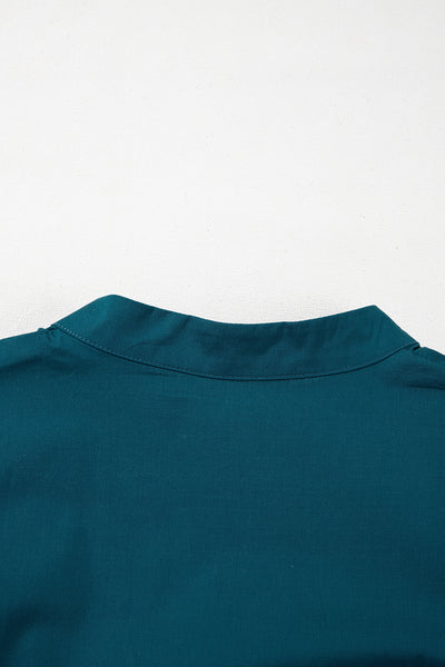 Teal Embroidered Horizon Mini Dress