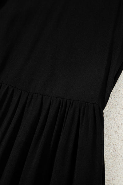 Midnight Grace Tiered Midi Dress