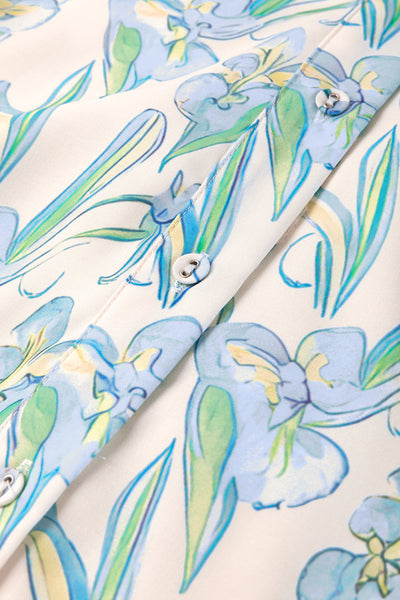 Iris Bloom Button Shirt Dress