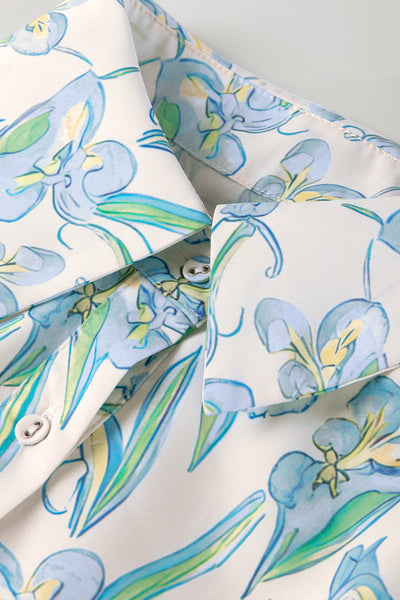Iris Bloom Button Shirt Dress