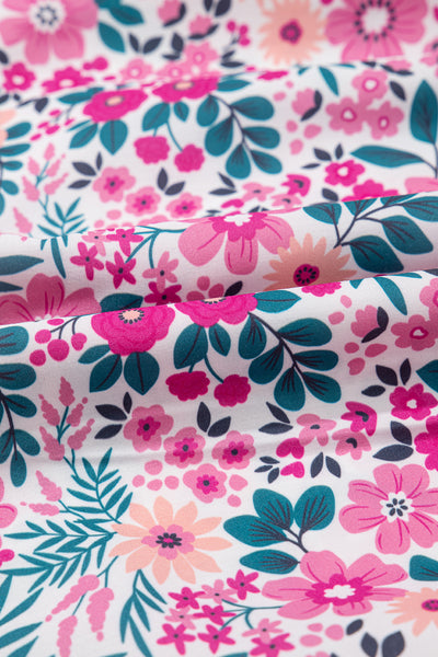 Vibrant Floral Puff Sleeve Mini Dress