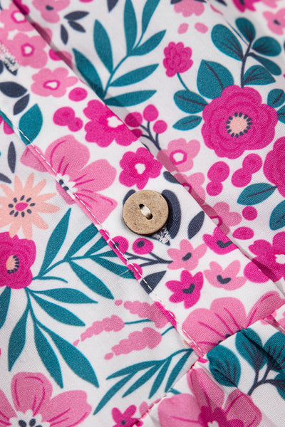 Vibrant Floral Puff Sleeve Mini Dress
