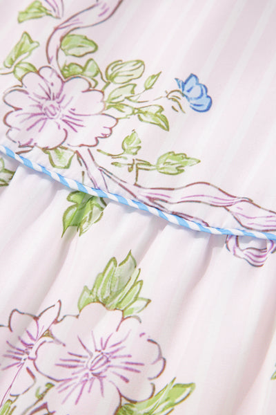 Ribbon Bloom Smocked Mini Dress