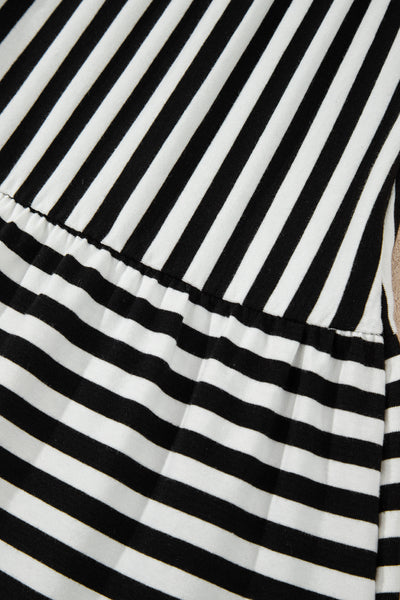 Monochrome Rhythm Tiered Mini Dress