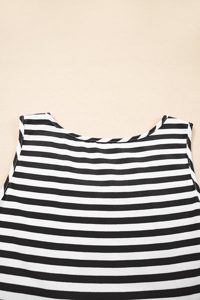 Monochrome Rhythm Tiered Mini Dress