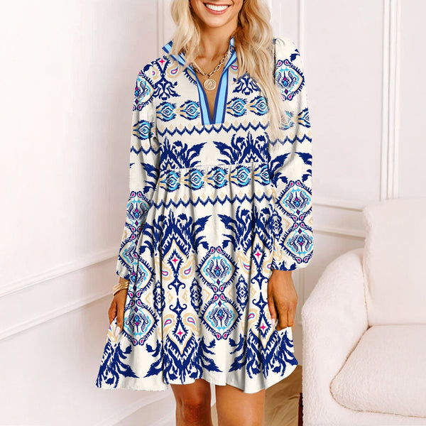 Mediterranean Breeze Boho Dress