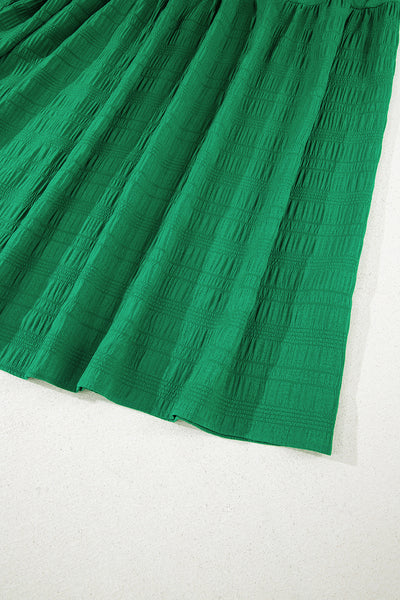 Emerald Whisper Smocked Midi Dress