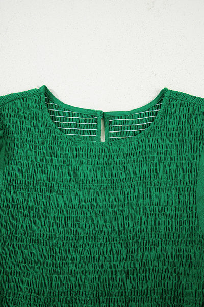 Emerald Whisper Smocked Midi Dress