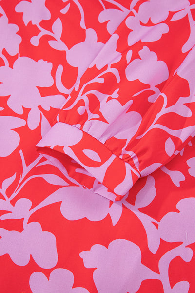 Coral Peony Ruffle Mini Dress