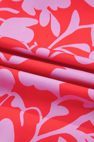 Coral Peony Ruffle Mini Dress