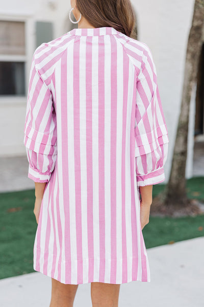 Candy Stripe Ruffle Mini Dress