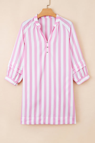 Candy Stripe Ruffle Mini Dress