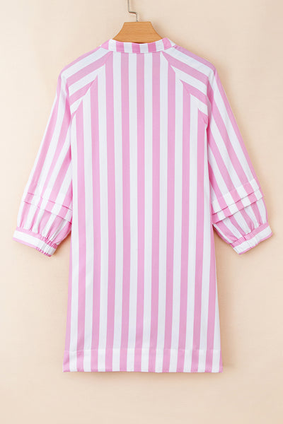 Candy Stripe Ruffle Mini Dress