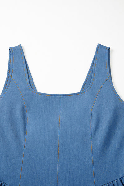 Denim Dream Tie-Back Mini Dress