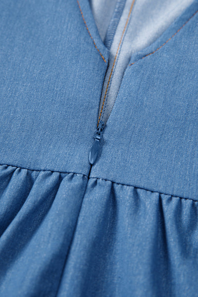 Denim Dream Tie-Back Mini Dress