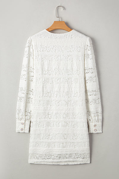 Ivory Lace Garden Mini Dress