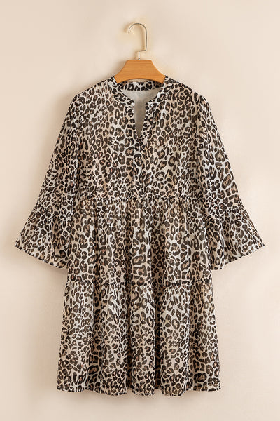 Wild Leopard Bell Mini Dress