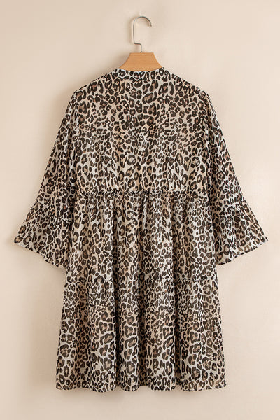 Wild Leopard Bell Mini Dress