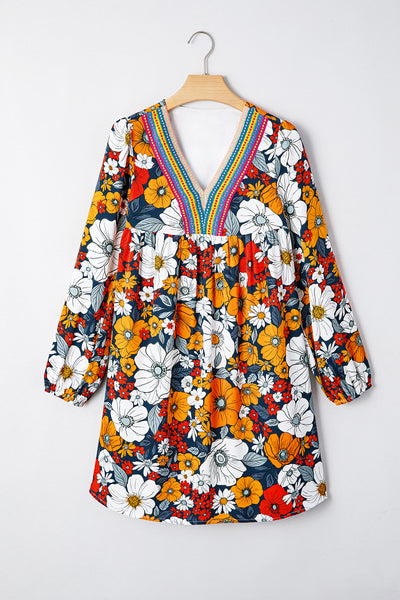 Bohemian Poppy Rainbow Mini Dress