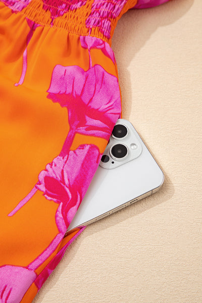 Neon Poppy Paradise Midi Dress