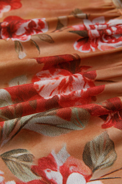 Autumn Bloom Tiered Shirt Dress