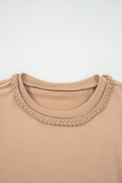 Braided Elegance Puff Sleeve Mini Dress