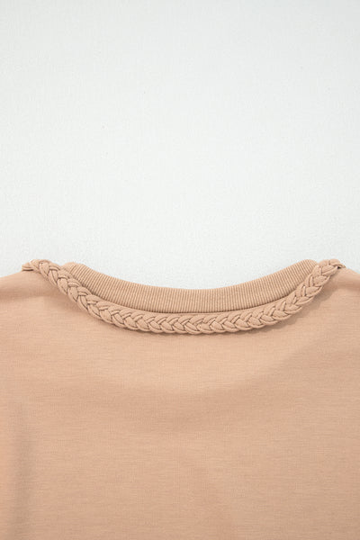 Braided Elegance Puff Sleeve Mini Dress