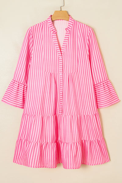 Fuchsia Fiesta Stripe Mini Dress