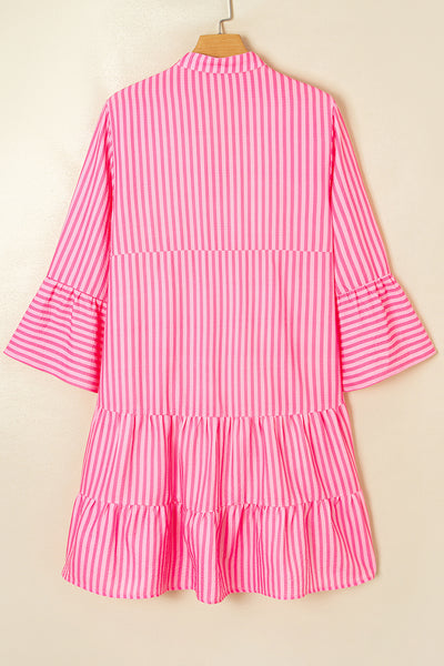 Fuchsia Fiesta Stripe Mini Dress
