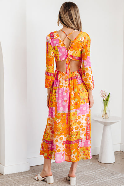 Sunset Patchwork Maxi Dress