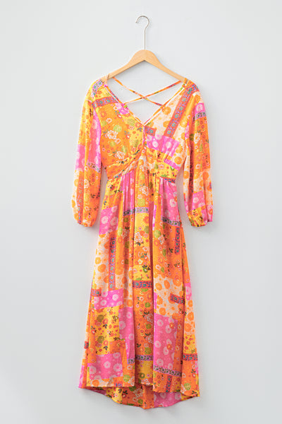 Sunset Patchwork Maxi Dress