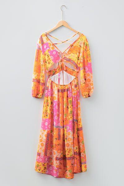Sunset Patchwork Maxi Dress