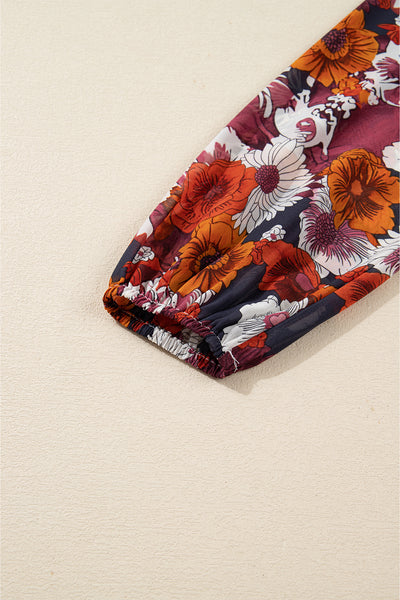 Autumn Poetry Floral Wrap Dress