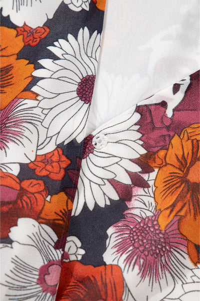 Autumn Poetry Floral Wrap Dress