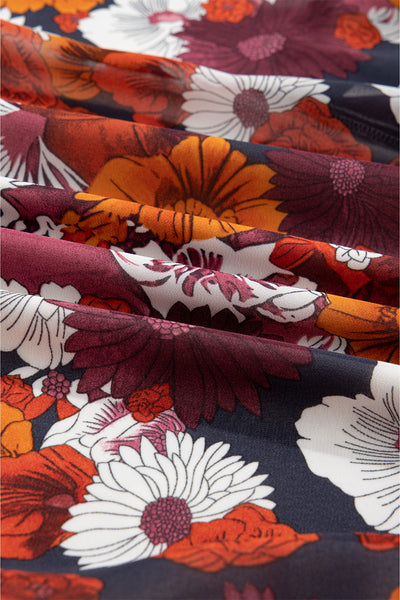 Autumn Poetry Floral Wrap Dress