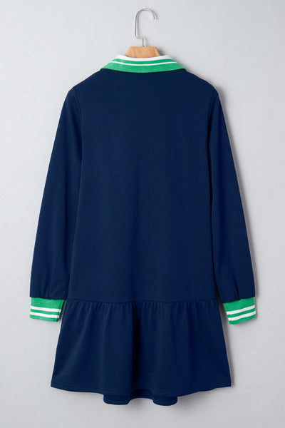 Navy Prep Ruffle Polo Mini Dress