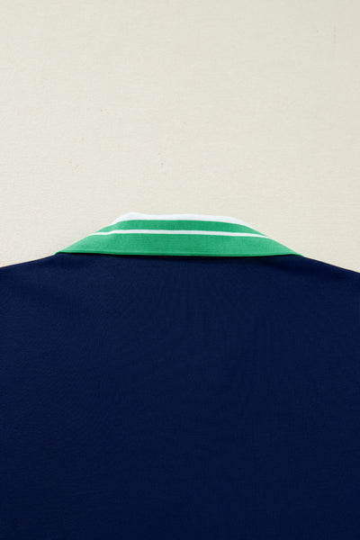 Navy Prep Ruffle Polo Mini Dress