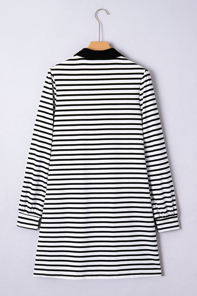 Monochrome Breton Polo Dress