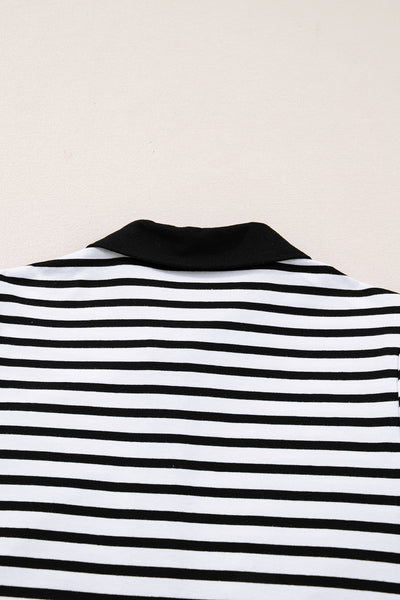 Monochrome Breton Polo Dress