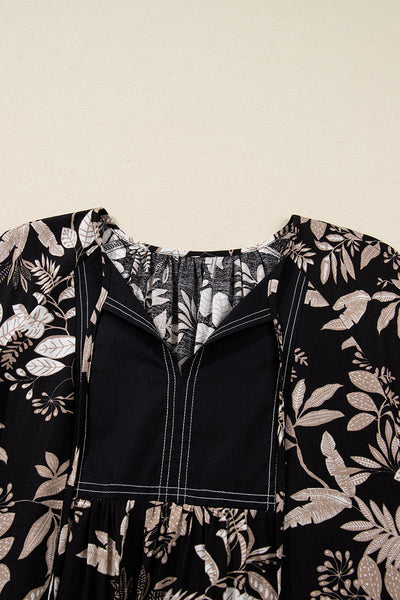 Midnight Botanical Breeze Dress