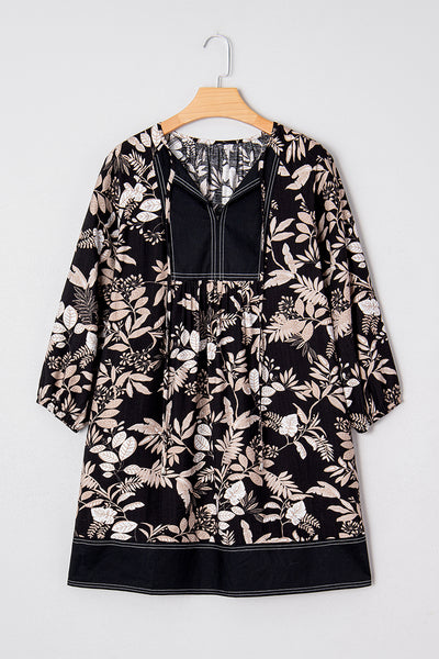 Midnight Botanical Breeze Dress