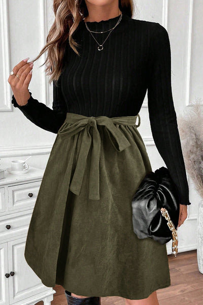 Olive Grace Knit Belted 1 Piece Dress (Top included)