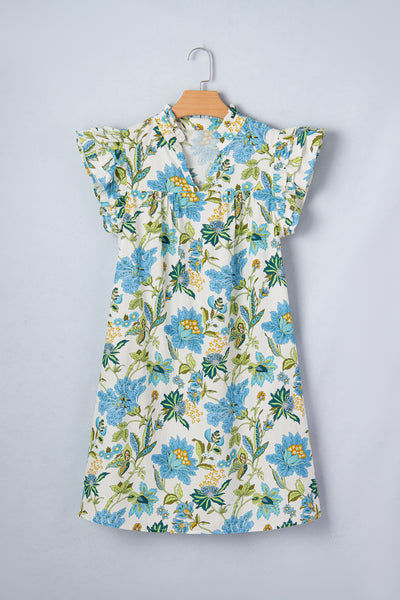 Seabreeze Bloom Ruffle Mini Dress