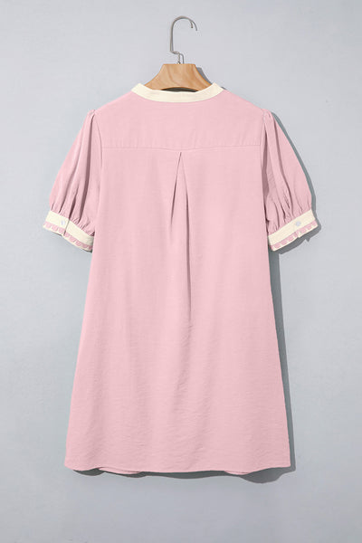 Blush Scallop Trim Mini Dress