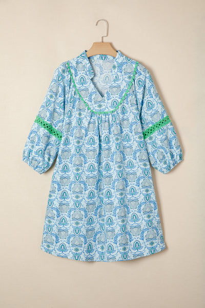 Azure Garden Breeze Babydoll Dress