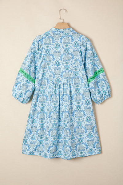 Azure Garden Breeze Babydoll Dress