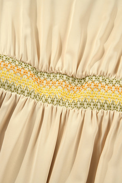 Golden Meadow Smocked Midi Dress