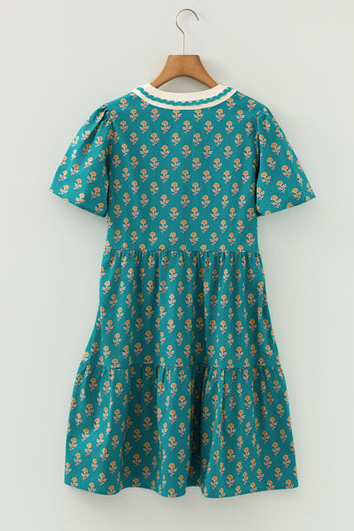 Emerald Meadow Charm Tiered Dress