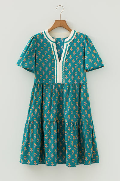 Emerald Meadow Charm Tiered Dress