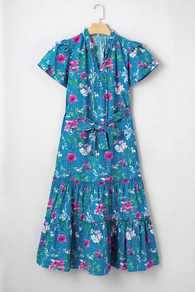 Petal Tide Tiered Midi Dress